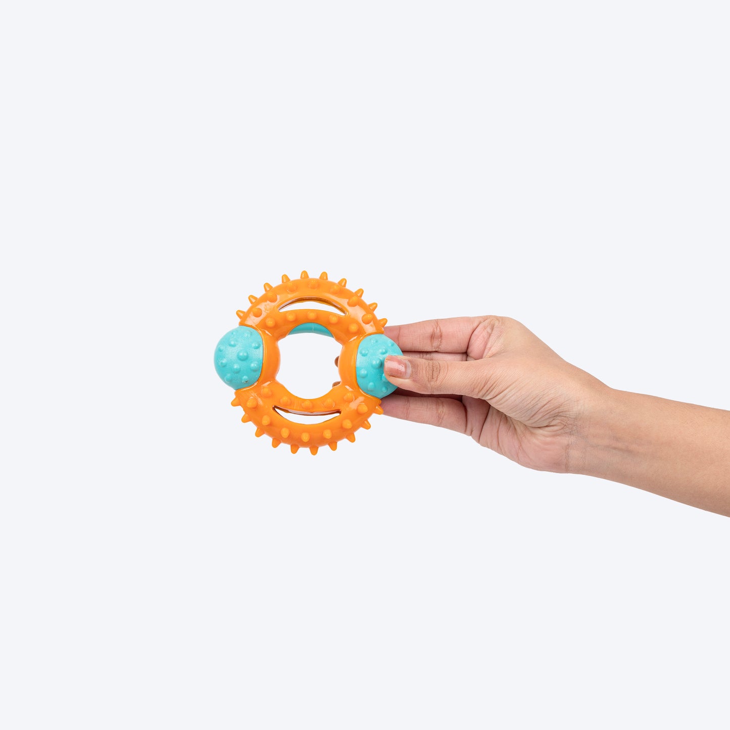 Dash Dog Chomp-A-Loop Chew Toy For Dog - Orange & Turquoise - Heads Up For Tails