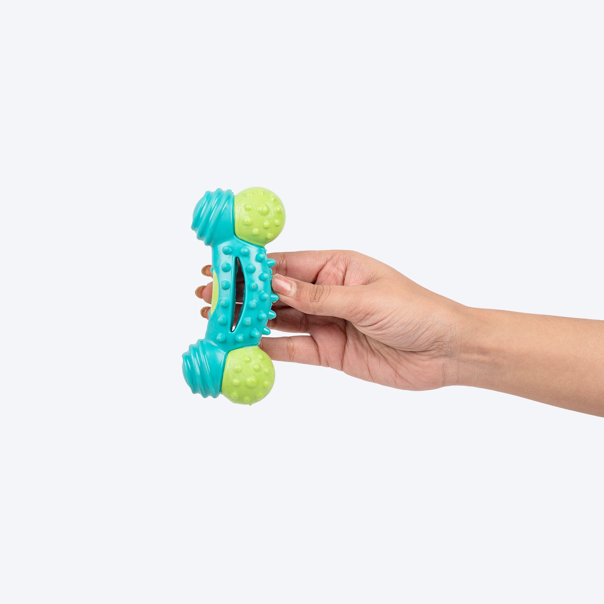 Dash Dog Crunch-A-Bone Chew Toy For Dog - Green & Turquoise - Heads Up For Tails
