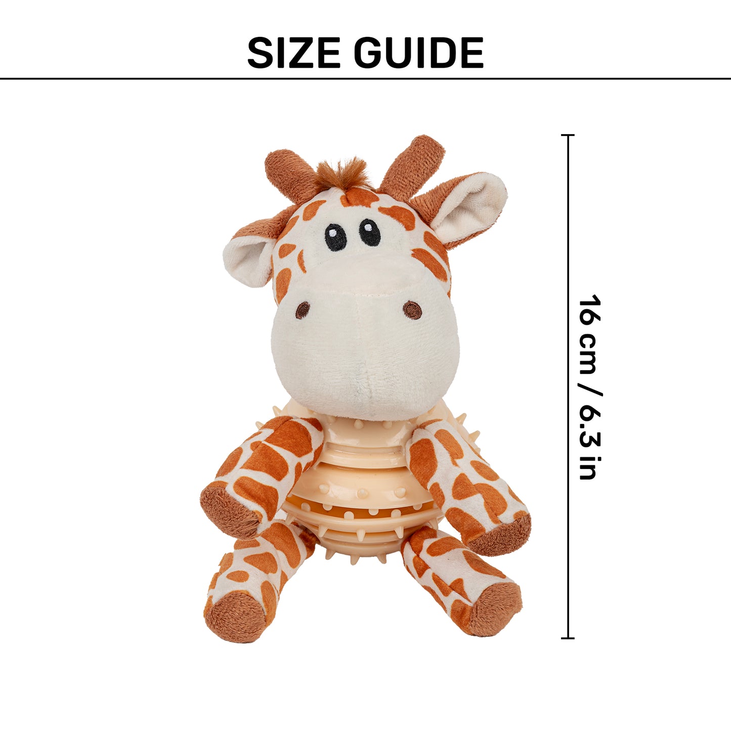 Dash Dog Giraffe Gary Chew Toy For Dog - Beige & Brown - Heads Up For Tails