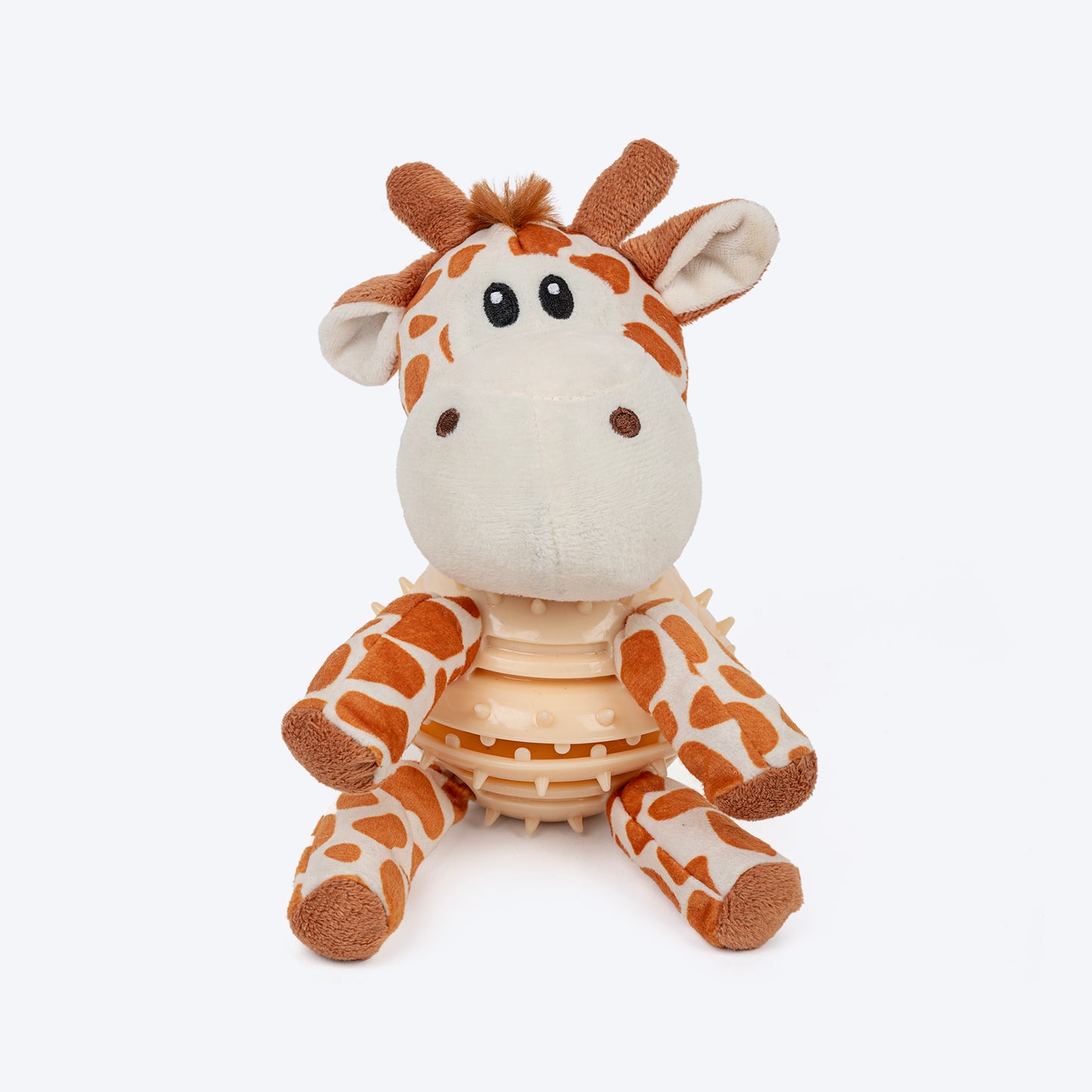 Dash Dog Giraffe Gary Chew Toy For Dog - Beige & Brown - Heads Up For Tails