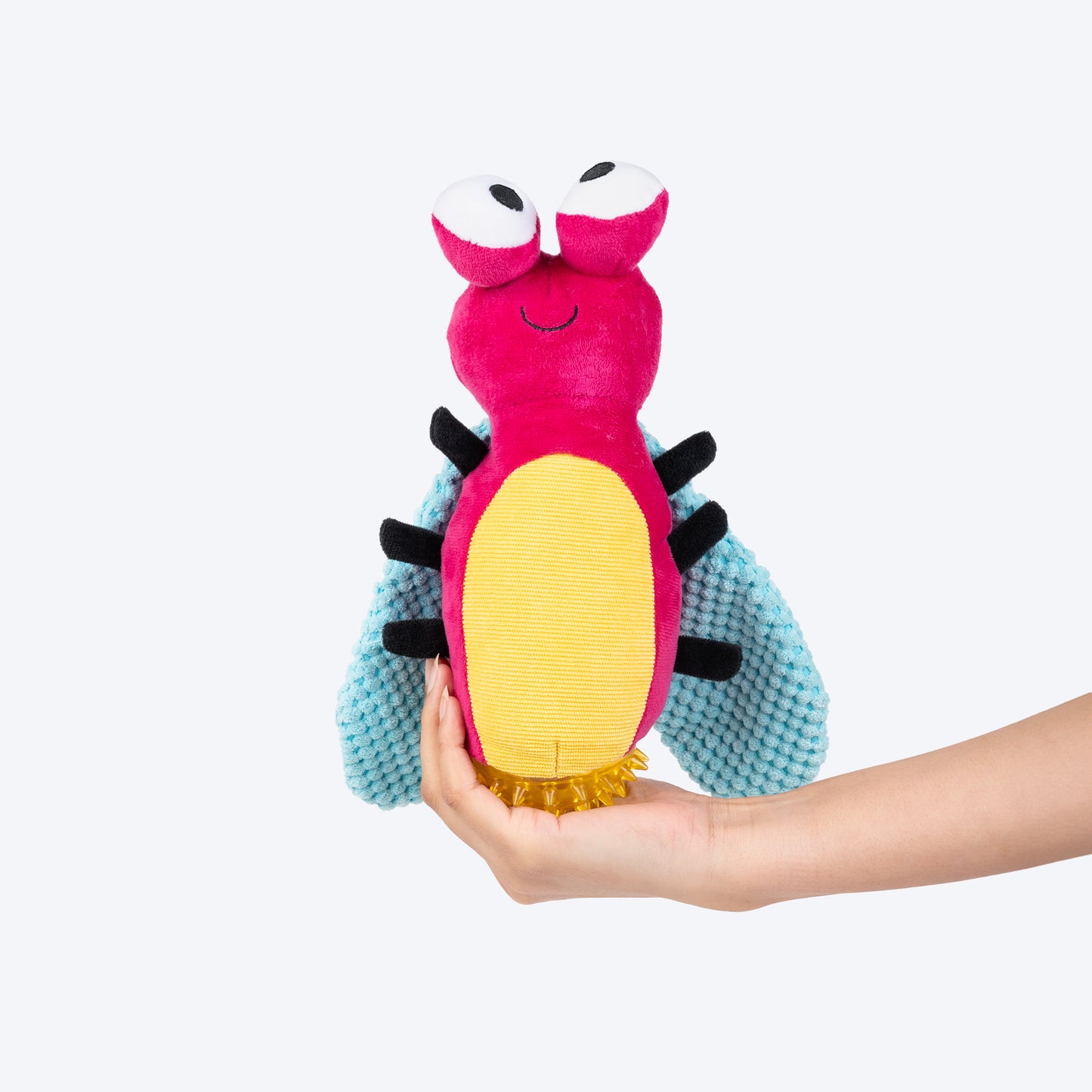 HUFT Buzzy Bug Plush Toy For Dog - Pink - Heads Up For Tails
