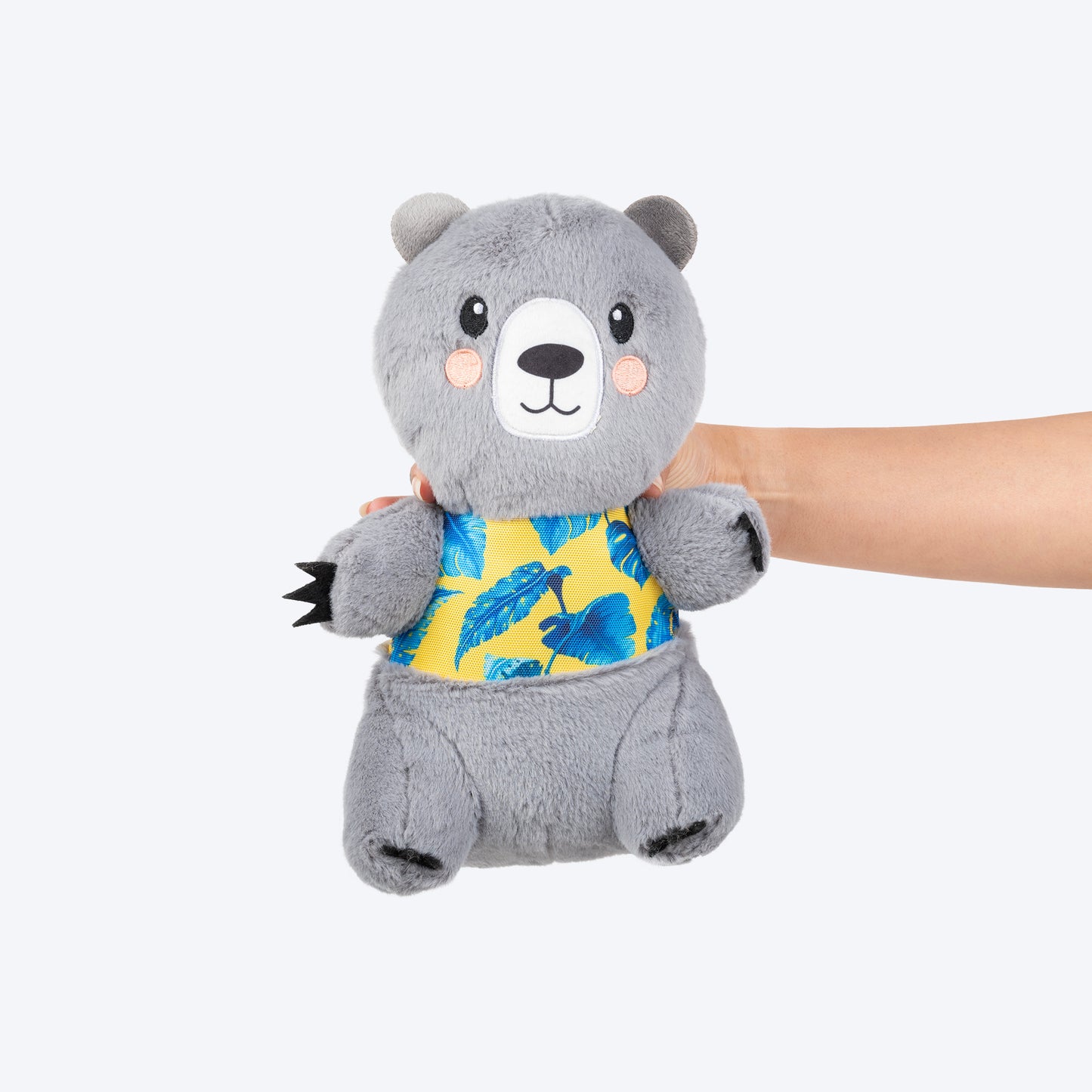 HUFT Sir Hug-A-Lot Plush Toy For Dog - Grey - Heads Up For Tails