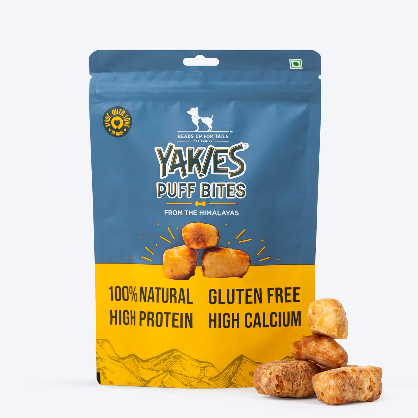 HUFT Yakies Puff Bites 100% Natural Gluten Free Dog Treats - 70 gm - Heads Up For Tails