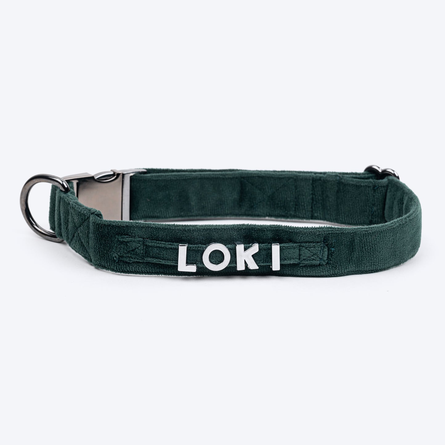 HUFT Personalised Luxe Velvet Fabric Collar With Bow Tie For Dog - Emerald Green - Heads Up For Tails