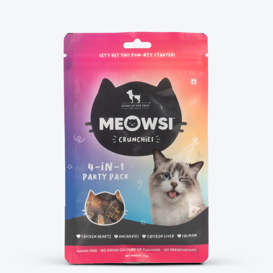 Meowsi Crunchies 4-in-1 Party Pack - Assorted Cat Treats - 35 g