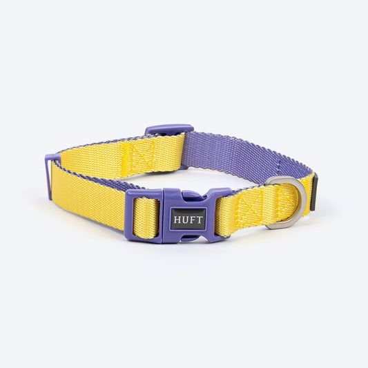 HUFT Dichromatic Collar For Dog - Yellow & Purple - Heads Up For Tails