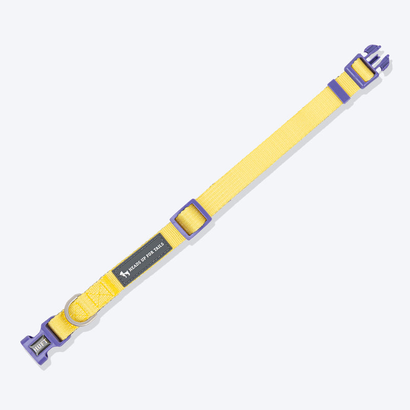 HUFT Dichromatic Collar For Dog - Yellow & Purple - Heads Up For Tails