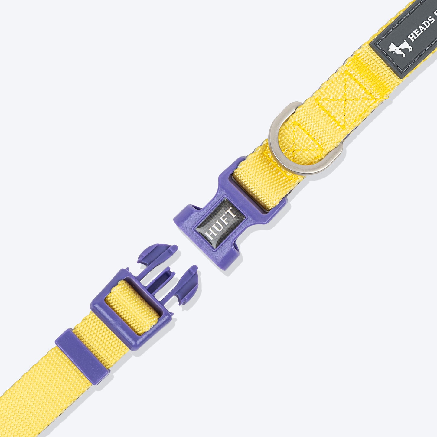 HUFT Dichromatic Collar For Dog - Yellow & Purple - Heads Up For Tails