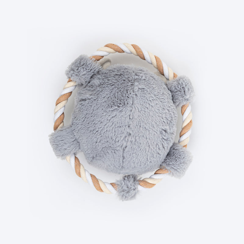 Dash Dog Happy Hippo Squeaky Plush Toy For Dog - Grey - Heads Up For Tails