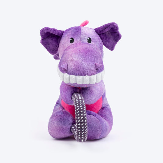Dash Dog Cheeky Dinosaurus Squeaky Plush Toy For Dog - Purple - Heads Up For Tails