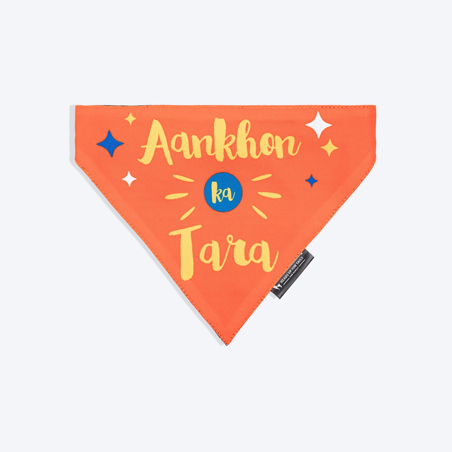 HUFT Aankhon Ka Tara Bandana For Dog - Orange - Heads Up For Tails
