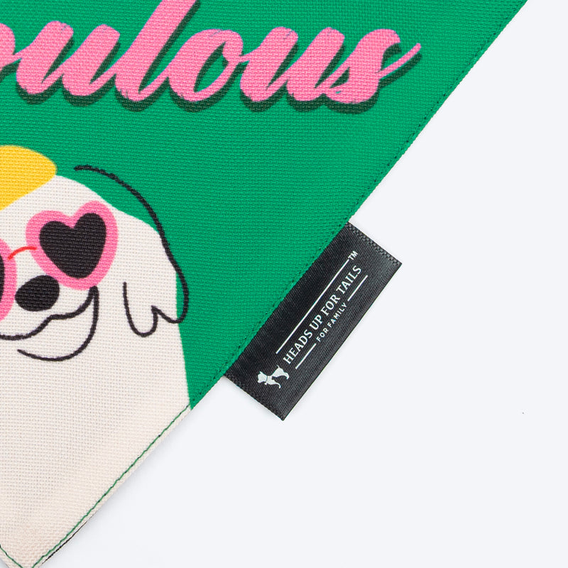 HUFT Furry & Fabulous Bandana For Dog - Green - Heads Up For Tails