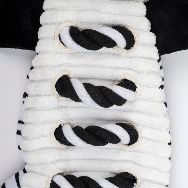 Dash Dog Zippy The Zebra Squeaky Plush Toy For Dog - Black & White - Heads Up For Tails