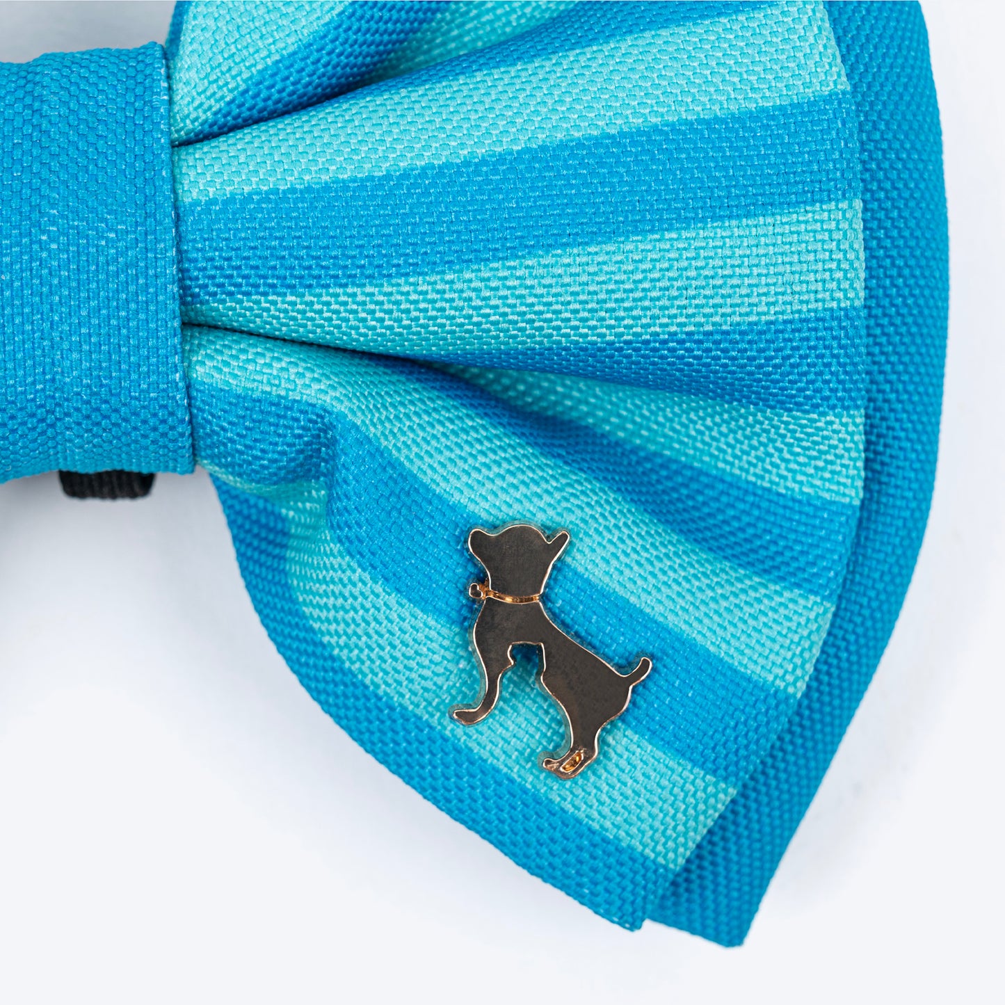 HUFT Happy Stripes Bow Tie For Dog - Blue & Turquoise - Heads Up For Tails