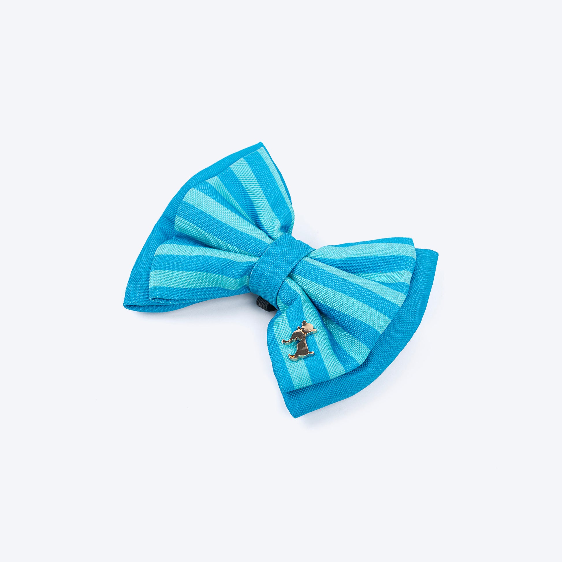 HUFT Happy Stripes Bow Tie For Dog - Blue & Turquoise - Heads Up For Tails