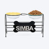 HUFT Personalised Pawlicious Double Diner For Dog - Multicolor - Heads Up For Tails