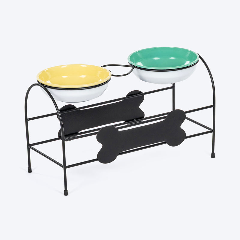 HUFT Pawlicious Double Diner For Dog - Multicolor - Heads Up For Tails