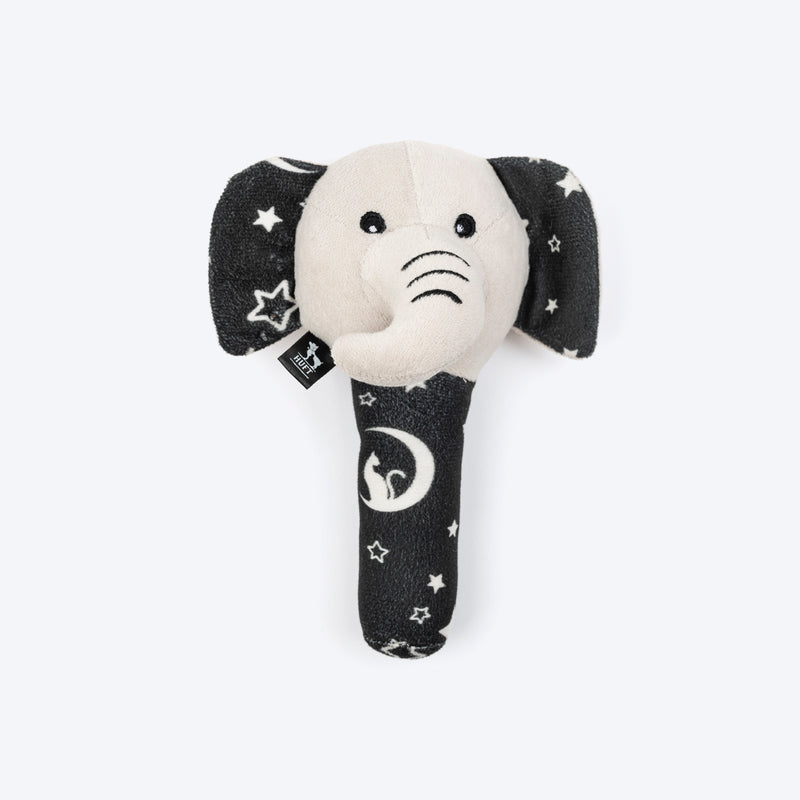 HUFT Crinkly Elly Squeaky Plush Toy For Small Dog - Black - Heads Up For Tails