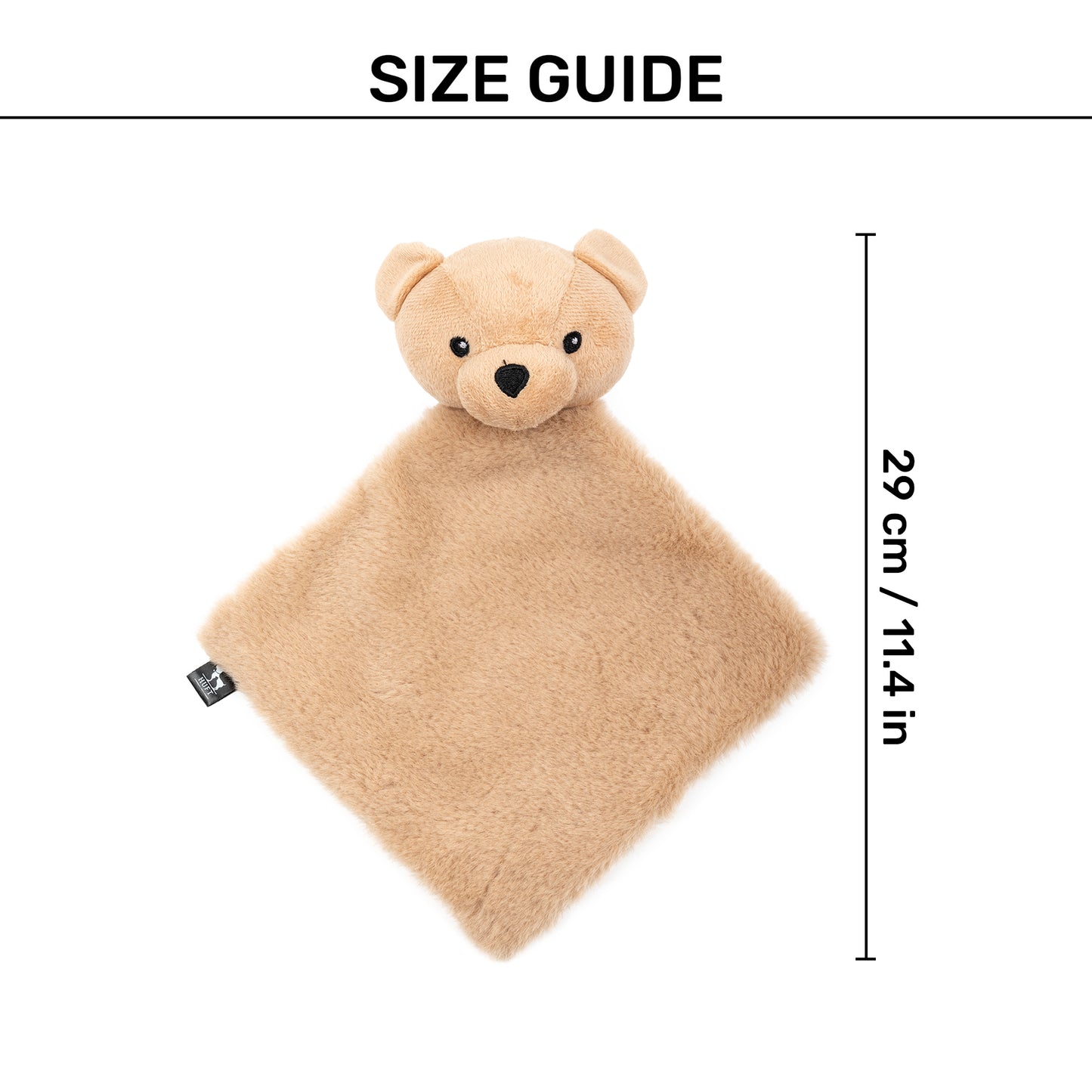 HUFT Crinkle Bear Plush Toy For Small Dog - Brown - Heads Up For Tails