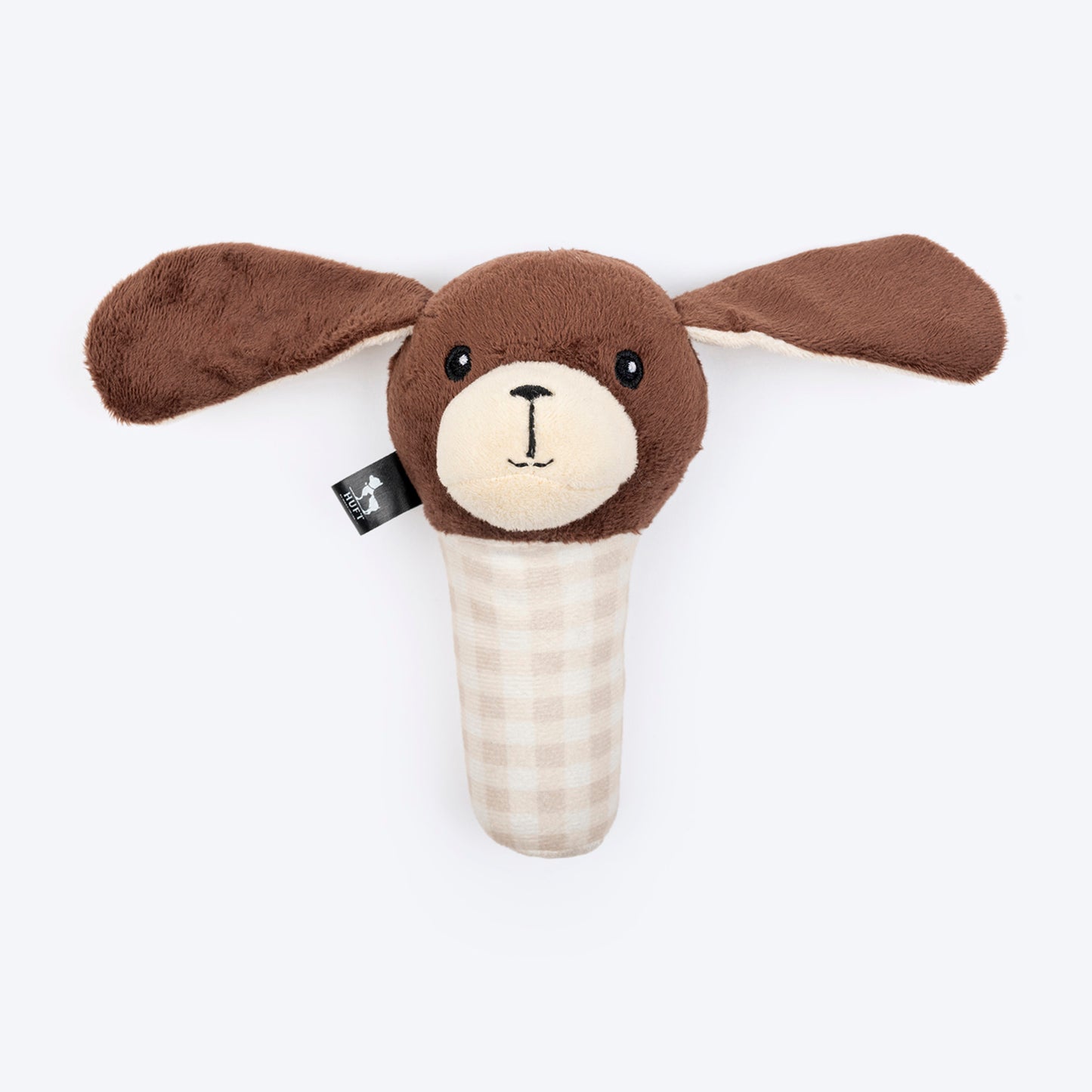 HUFT Pretty Pup Squeaky Plush Toy For Small Dog - Brown - Heads Up For Tails