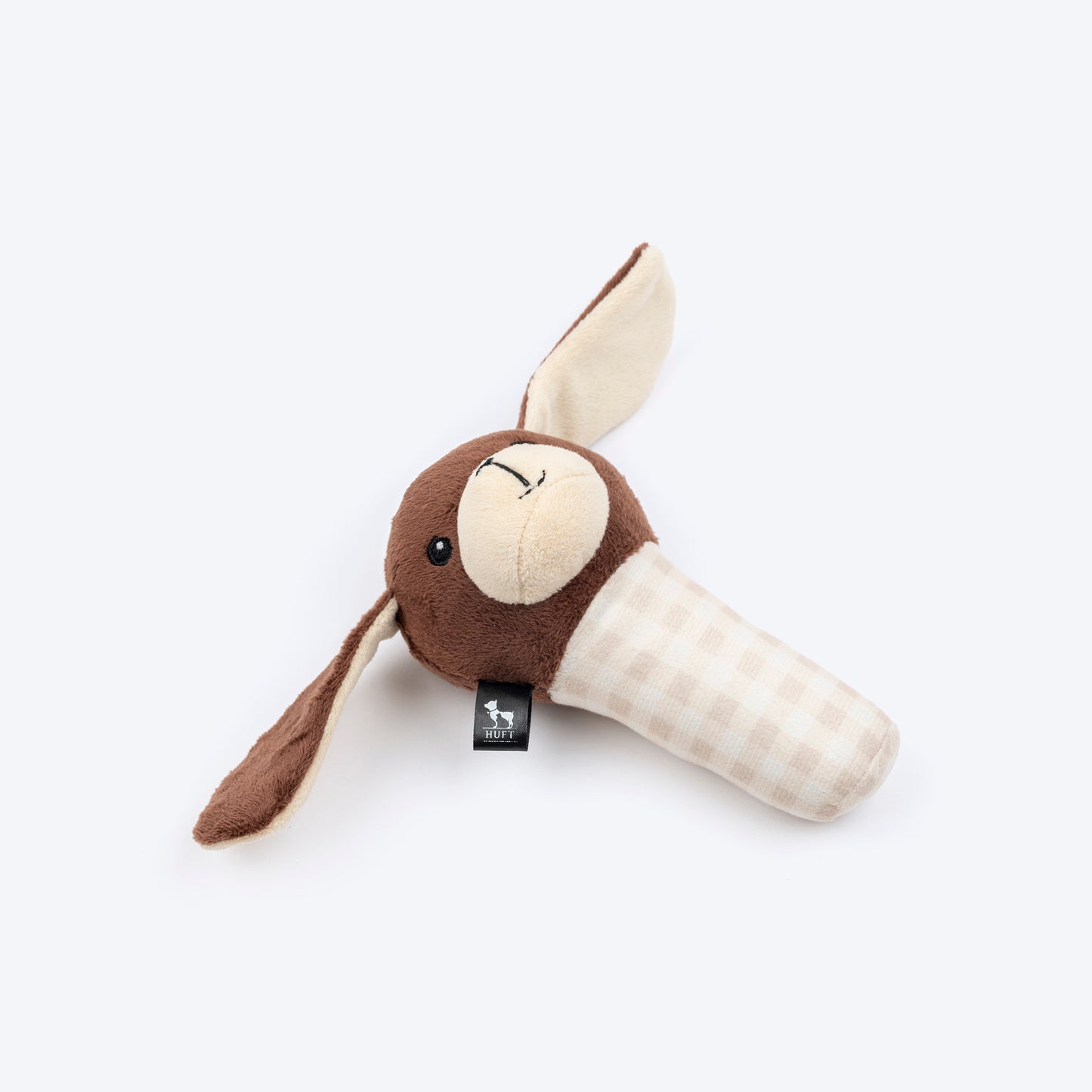 HUFT Pretty Pup Squeaky Plush Toy For Small Dog - Brown - Heads Up For Tails