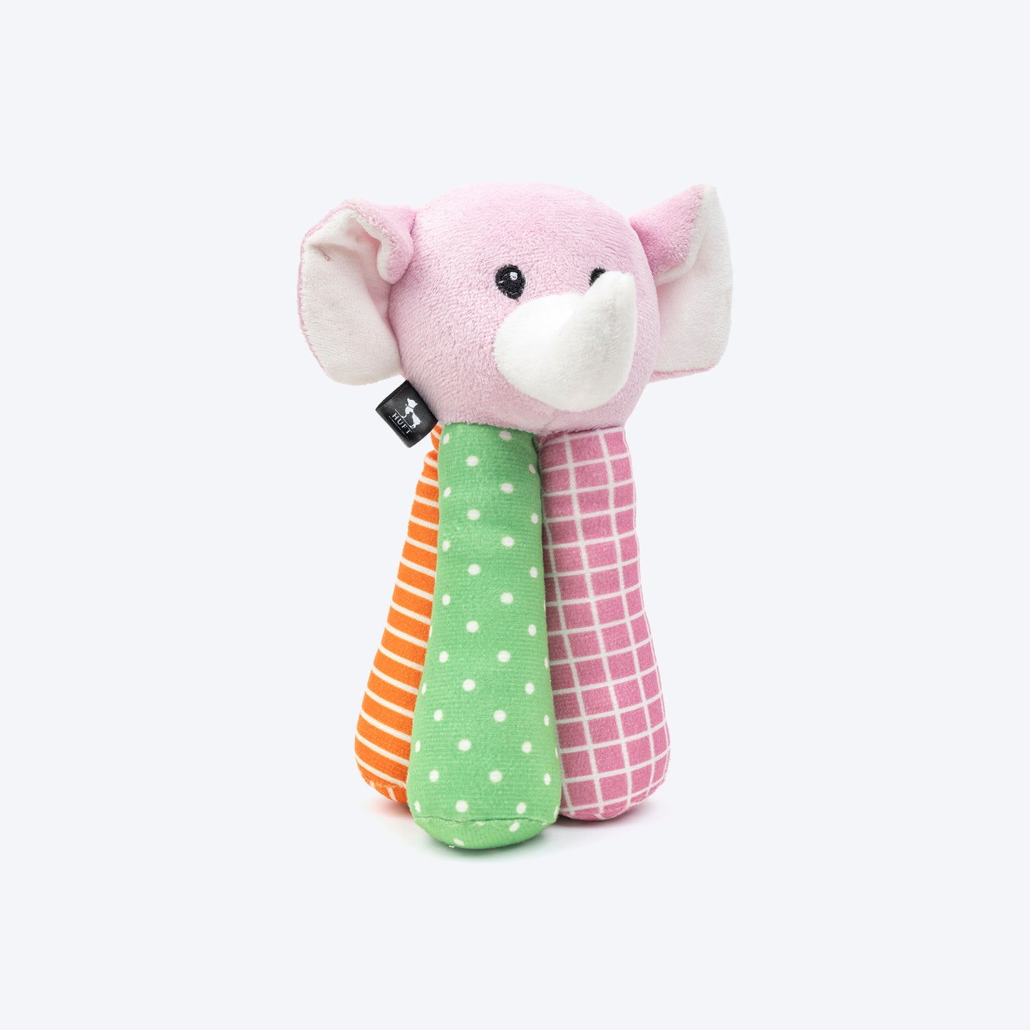 HUFT Crinkly Tusker Squeaky Plush Toy For Small Dog - Multicolor - Heads Up For Tails