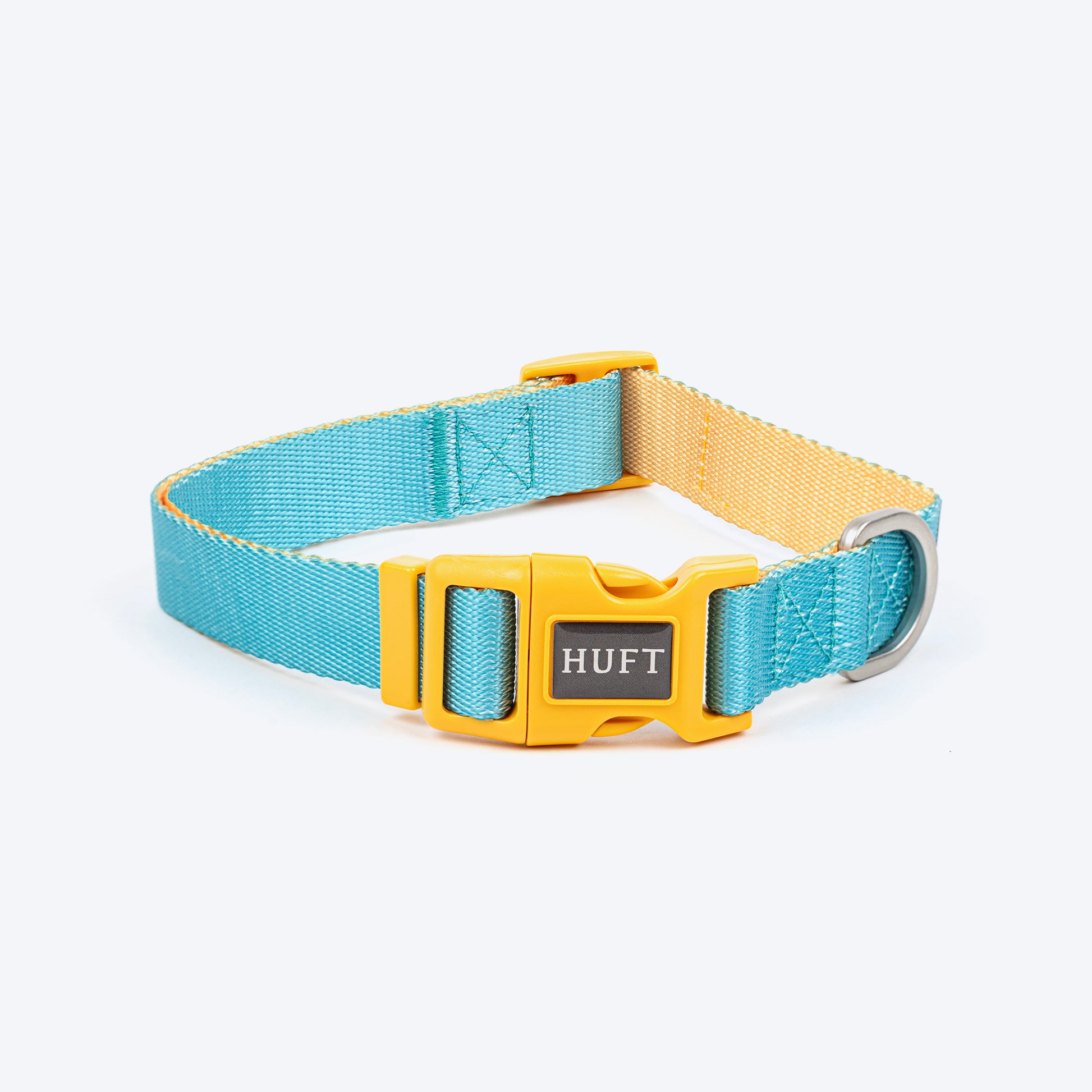 HUFT Dichromatic Collar For Dog - Turquoise & Yellow - Heads Up For Tails