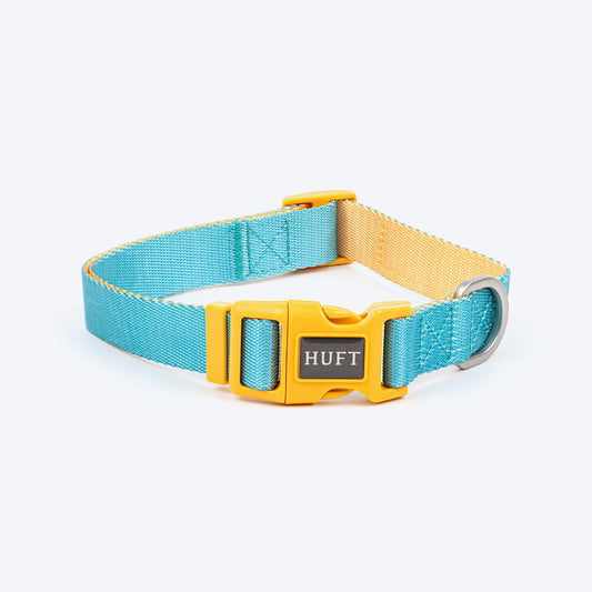 HUFT Dichromatic Collar For Dog - Turquoise & Yellow - Heads Up For Tails