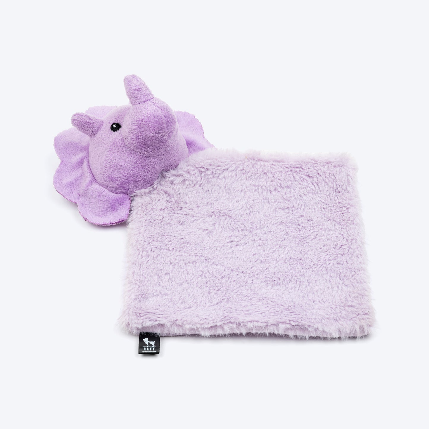 HUFT Crinkly Rumbly Rhino Plush Toy For Small Dog - Lavender - Heads Up For Tails