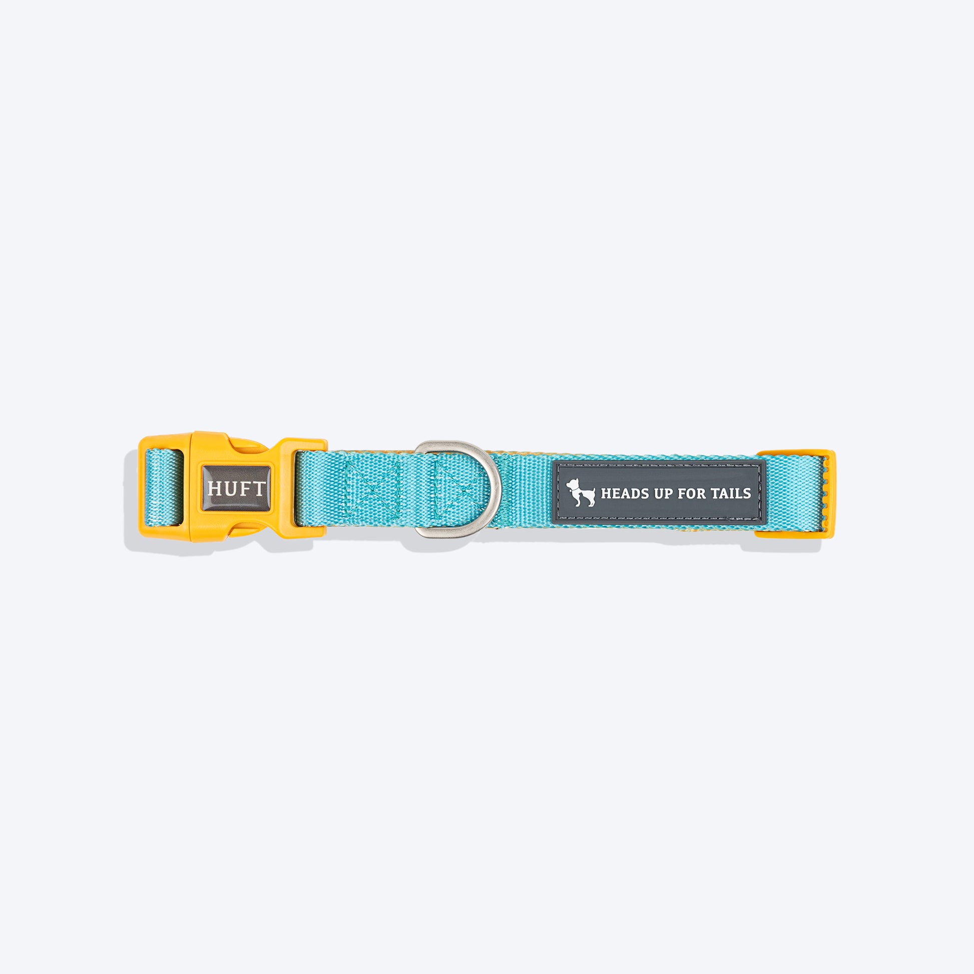 HUFT Dichromatic Collar For Dog - Turquoise & Yellow - Heads Up For Tails