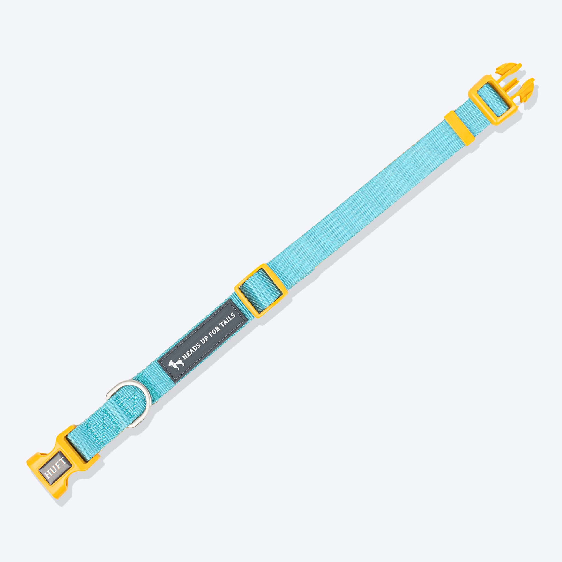 HUFT Dichromatic Collar For Dog - Turquoise & Yellow - Heads Up For Tails