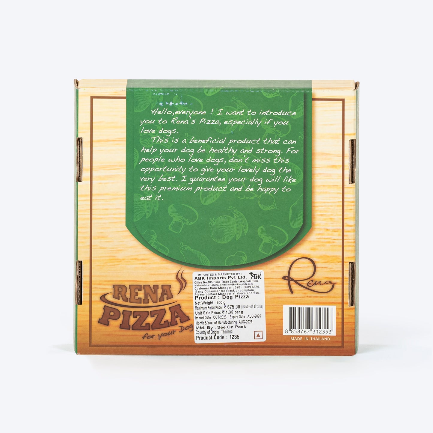 Rena's Dog Pizza - 12 Large Slices - 500 g - Heads Up For Tails