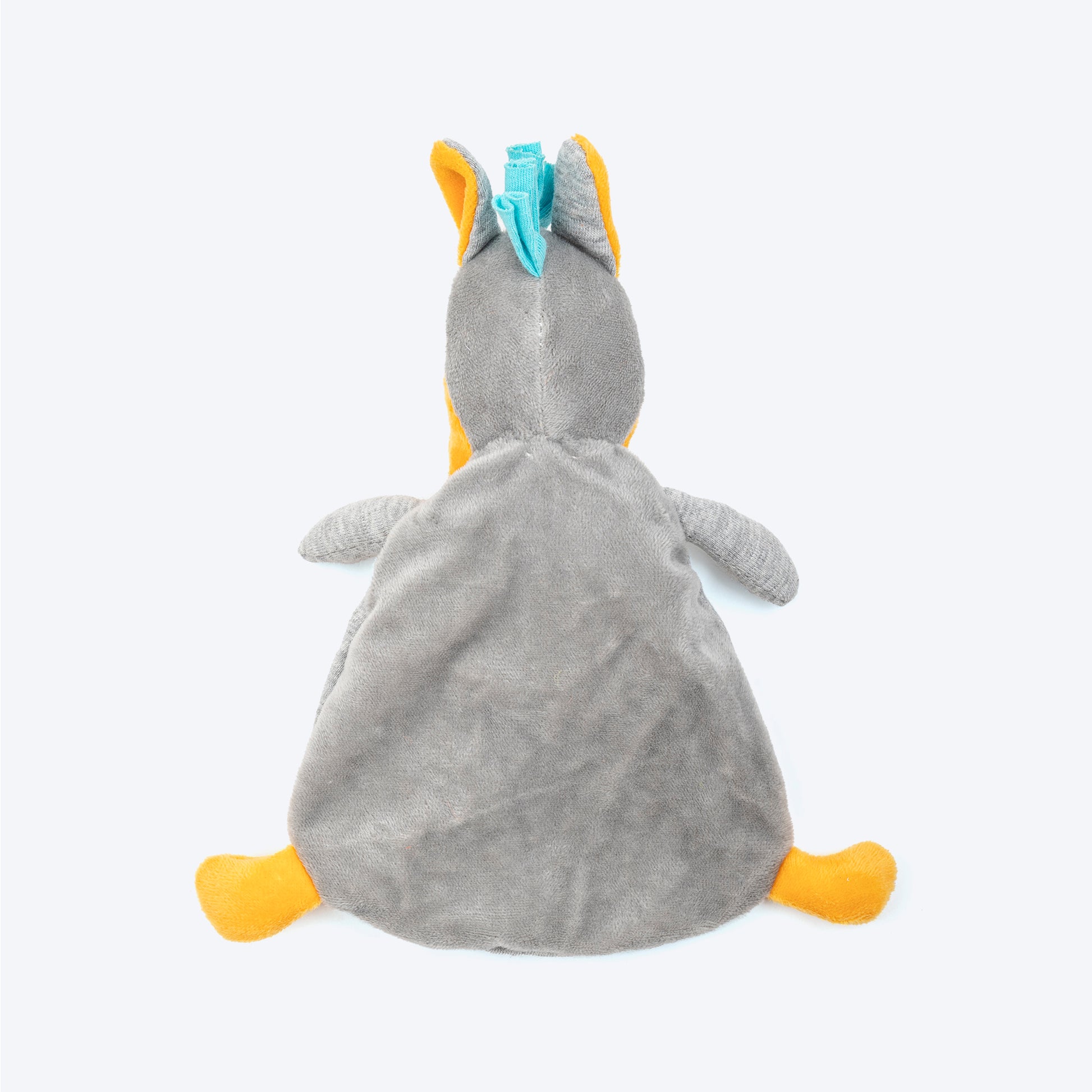 HUFT Big Belly Squeaky Plush Toy for Puppies & Small Dogs - Grey - Heads Up For Tails