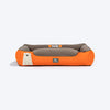 HUFT Personalised Cloudy Bear Classic Lounger Bed For Dog - Orange & Grey - Heads Up For Tails