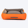 HUFT Personalised Cloudy Bear Classic Lounger Bed For Dog - Orange & Grey - Heads Up For Tails