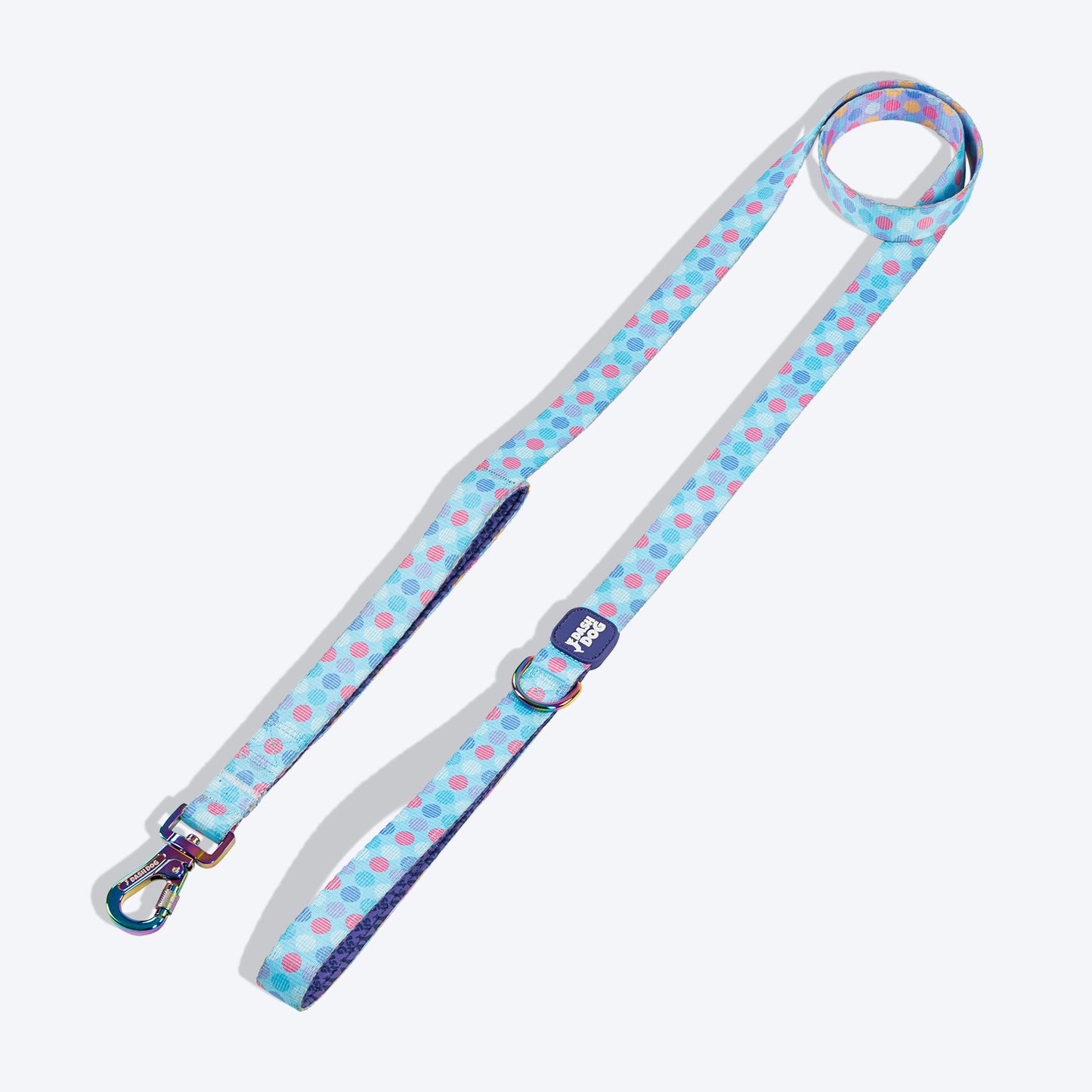 Dash Dog Circle Print Leash - Aqua Blue & Lavender - Heads Up For Tails