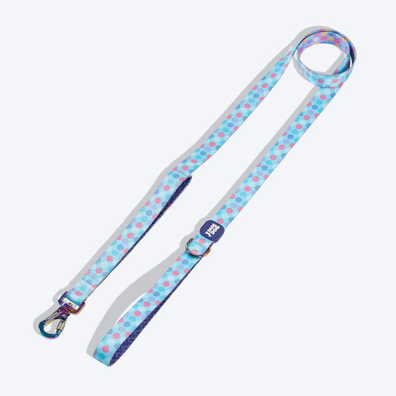 Dash Dog Circle Print Leash - Aqua Blue & Lavender - Heads Up For Tails