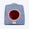 HUFT Jaipuri Phool Block-Printed Tent For Cat - Blue & Pink