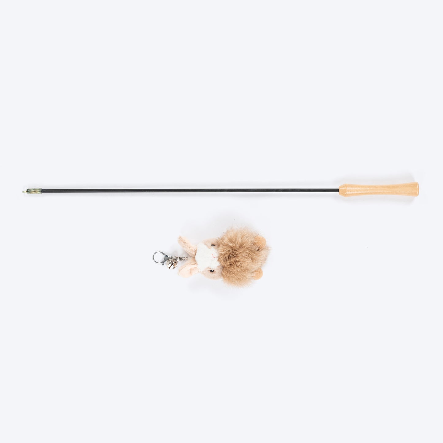 HUFT Furry Bunny Wand Toy For Cat - Beige - Heads Up For Tails