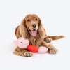 HUFT Squeaky Piggy Plush Toy For Dog - Pink - Heads Up For Tails