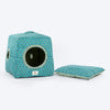 HUFT Jaipuri Gul Block-Printed Tent For Cat - Green & Blue
