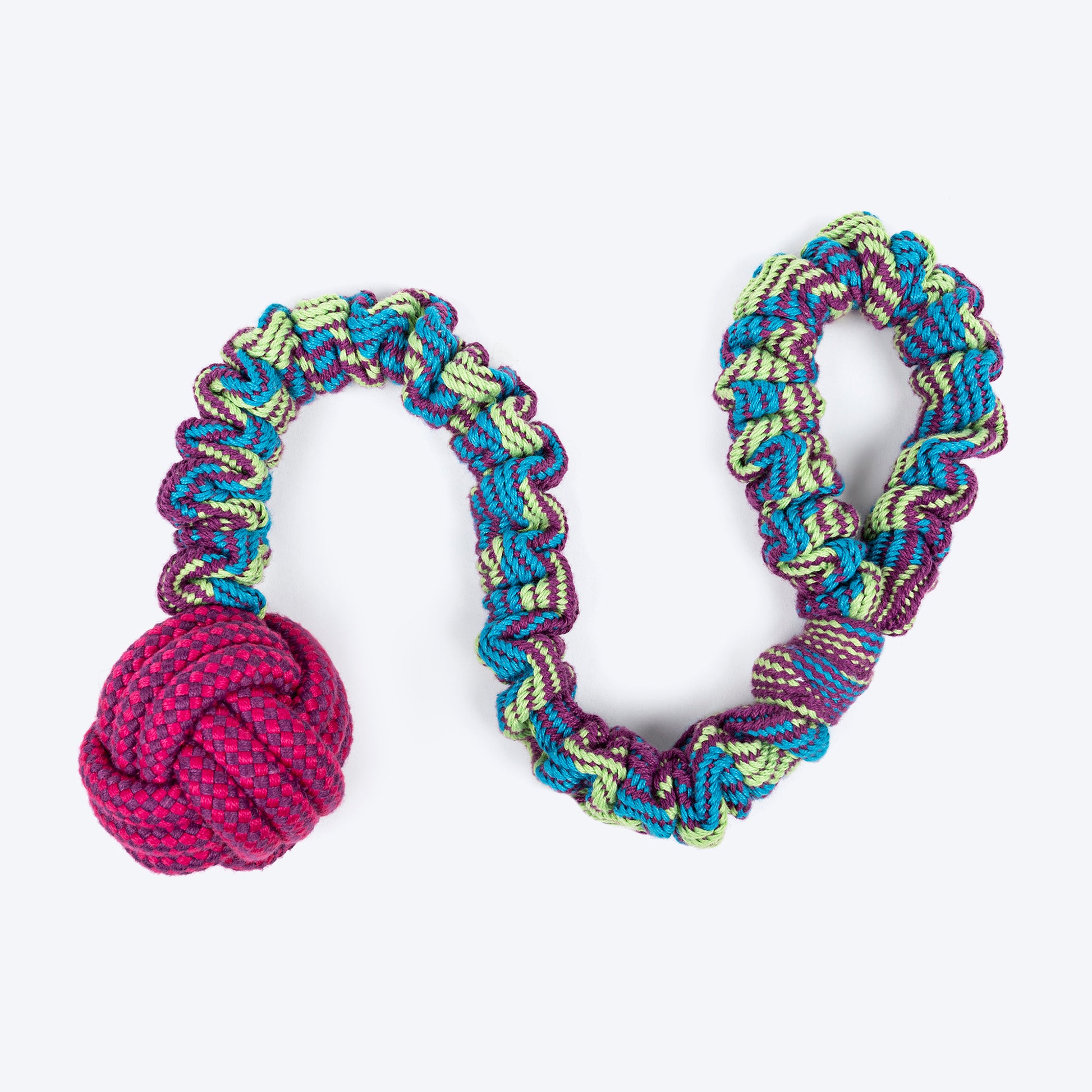 Dash Dog Catch-Me-Knot Bungee Rope Toy For Dog - Purple - Heads Up For Tails
