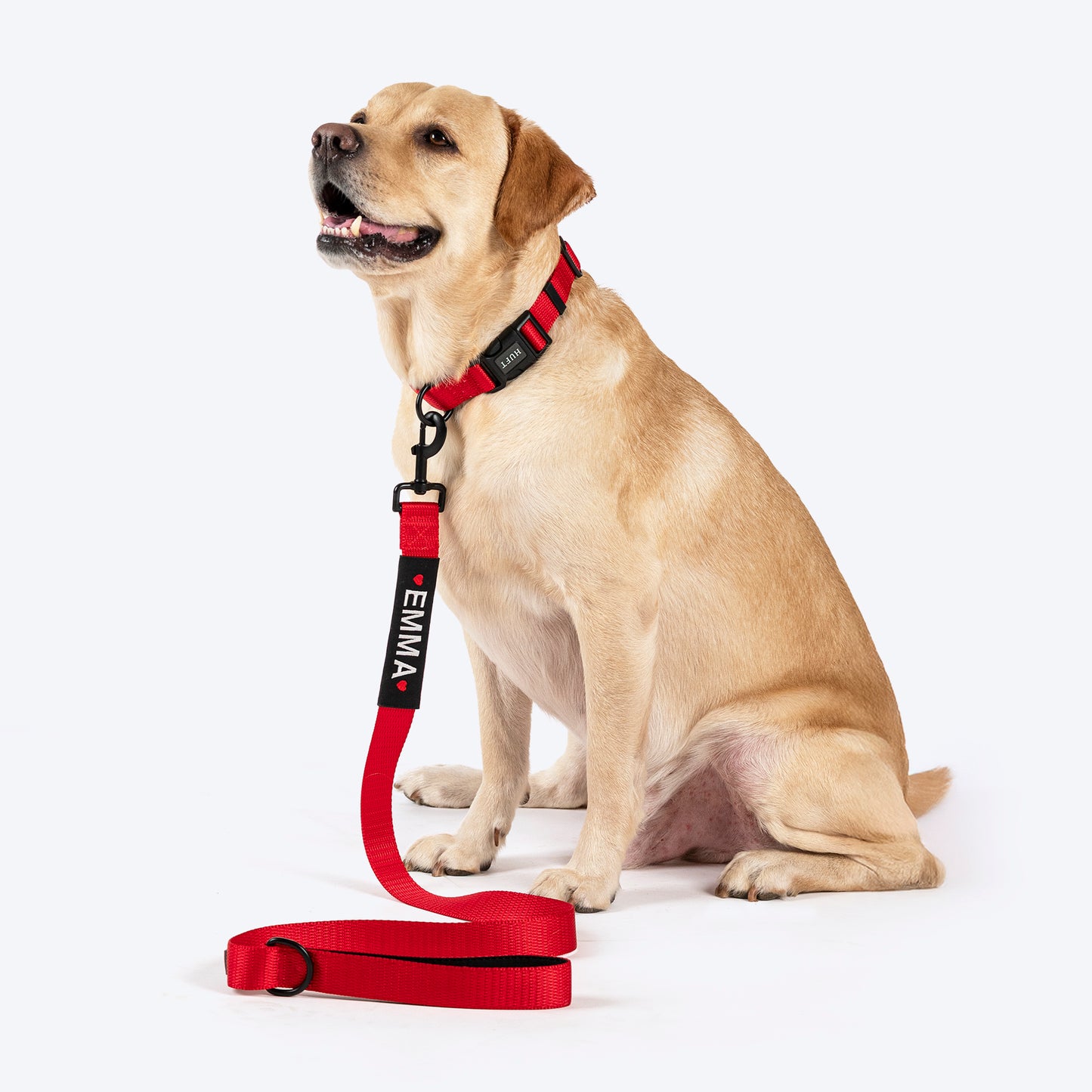 HUFT Classic Personalised Dog Leash - Cherry Red - Heads Up For Tails
