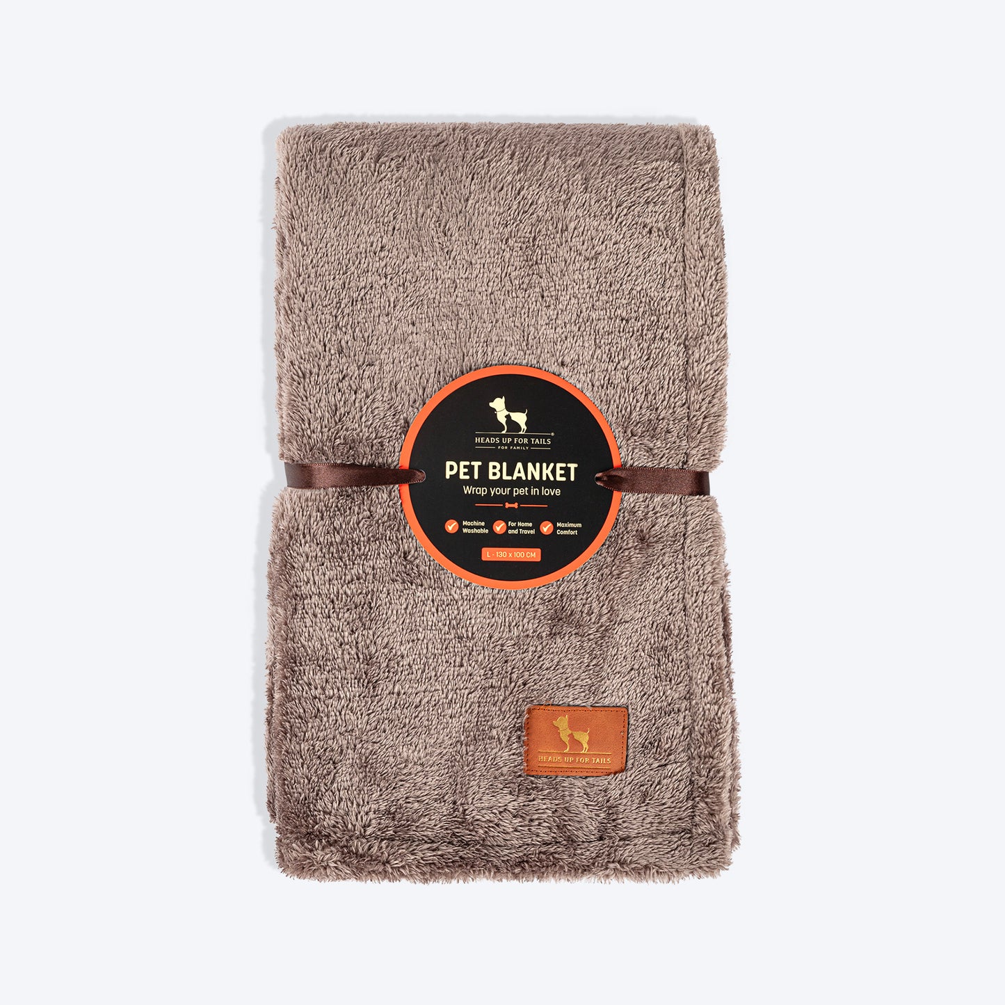 HUFT Furry Wrap Blanket For Dog & Cat - Dark Brown - Heads Up For Tails