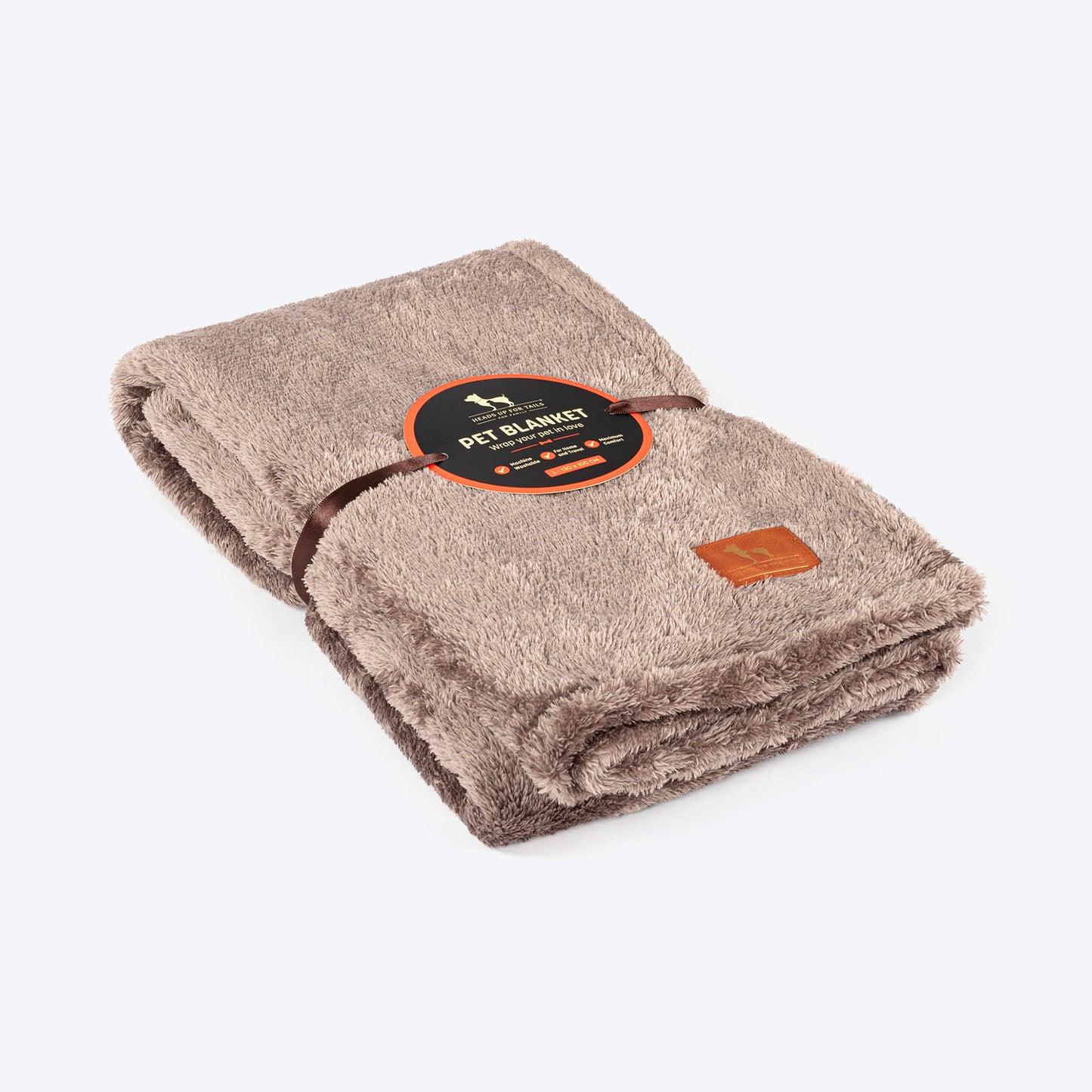HUFT Furry Wrap Blanket For Dog & Cat - Dark Brown - Heads Up For Tails