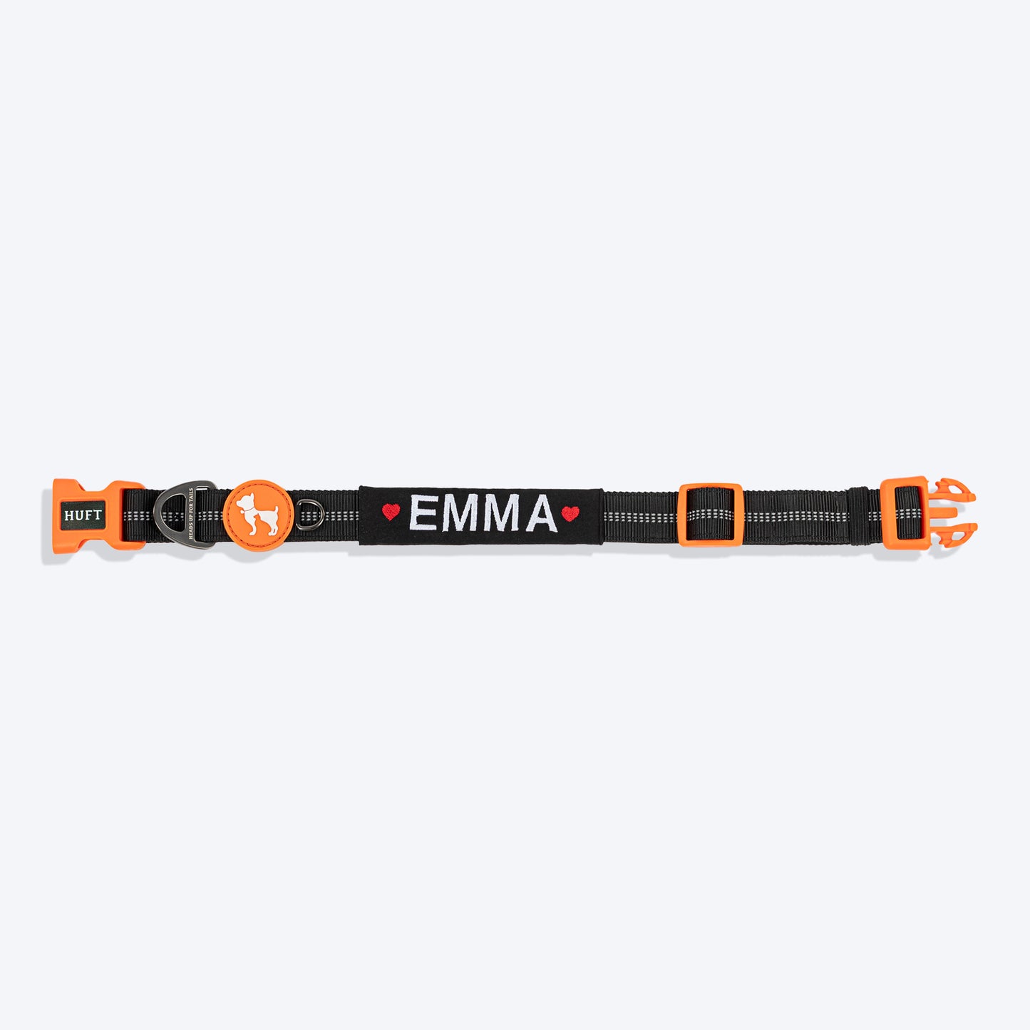 HUFT Xplorers Personalised Dog Collar - Black - Heads Up For Tails