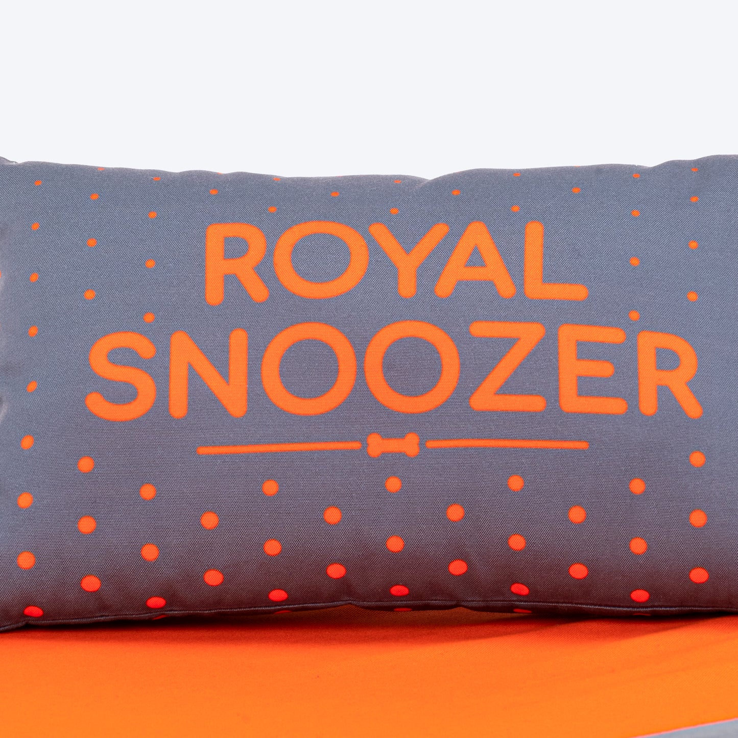 HUFT Royal Snooze Bed for Dog - Grey & Orange - Heads Up For Tails