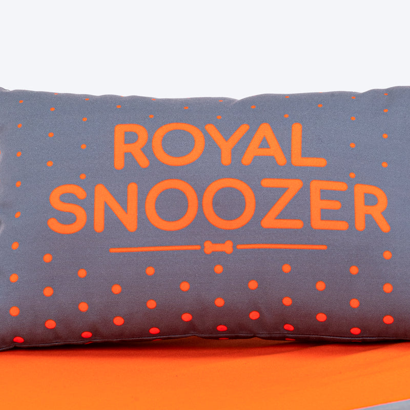 HUFT Royal Snooze Bed for Dog - Grey & Orange - Heads Up For Tails
