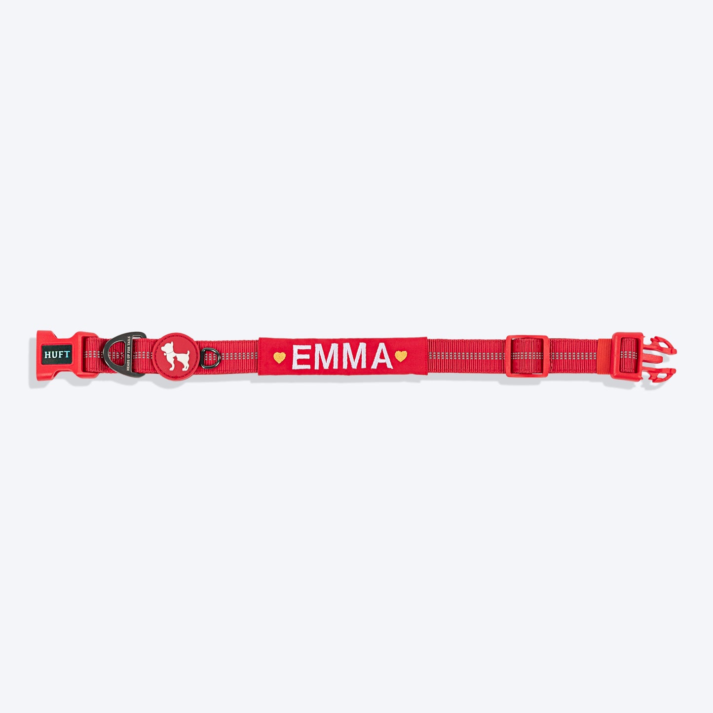 HUFT Xplorers Personalised Dog Collar - Red - Heads Up For Tails