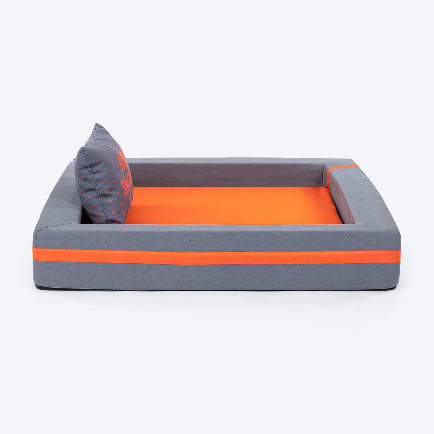 HUFT Royal Snooze Bed for Dog - Grey & Orange - Heads Up For Tails